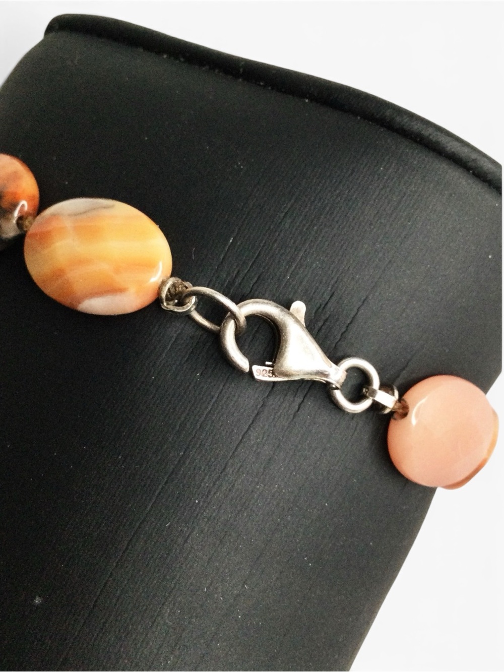 Handmade Faceted Flat Oval Agate Bracelet with Sterling Silver 925 Clasp – 7” - Picture 14 of 15